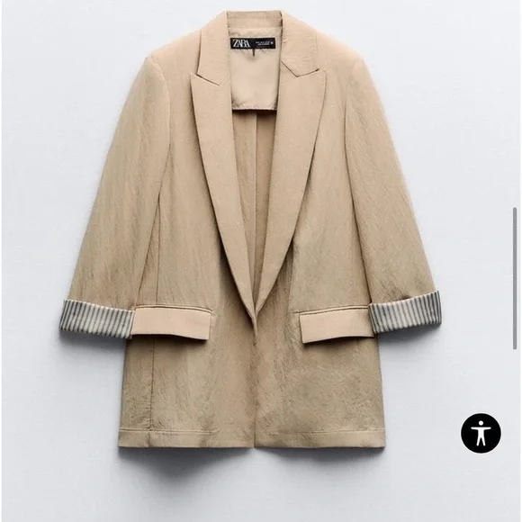 New (w/o tag)  CONTRASTING ROLLED UP SLEEVE BLAZER 🪴- price is firm🪴 - Picture 7 of 8